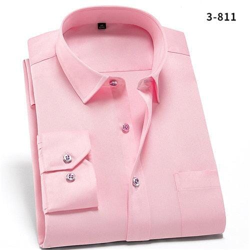 Camisa PremiumElastic™- Camisa Social Premium Elástica Masculina MP026 Brava Shopping Rosa PP (49-55kg) 