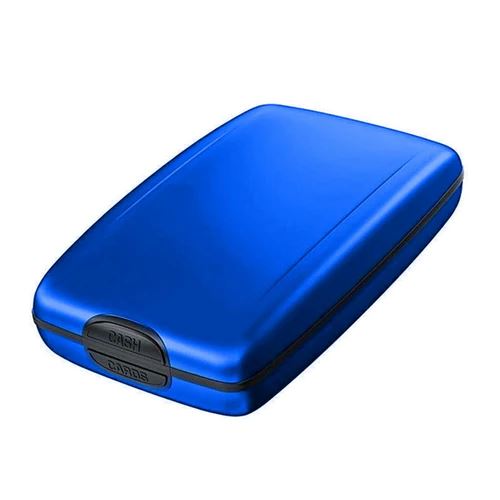 Carteira Max Protect Antifurto RFFID + Brinde 65-AM-Carteira Antifurto Unissex com Ejeção Automática de Cartões Brava Shopping Metálico Azul Marinho 
