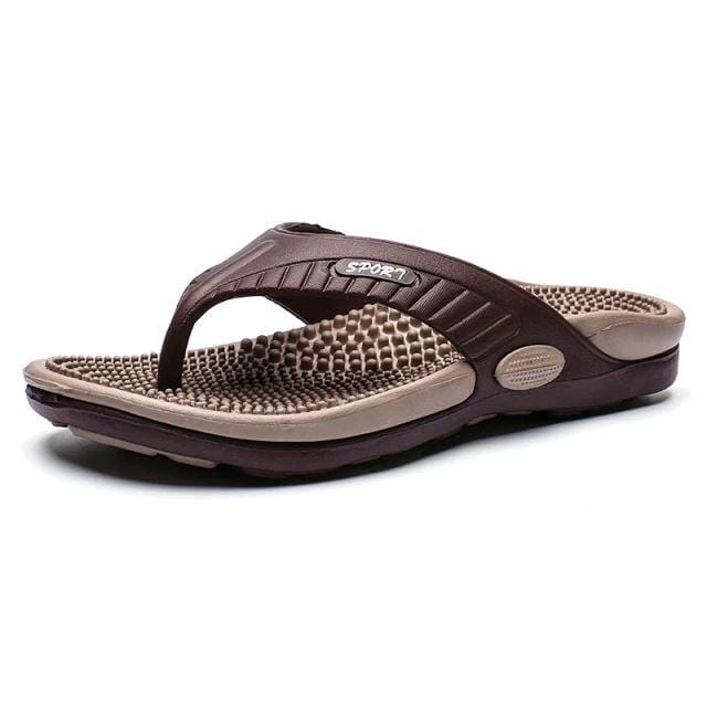 Chinelo Max Sport™ - Massageador Ortopédico Chinelos Brava Shopping MARROM 38 