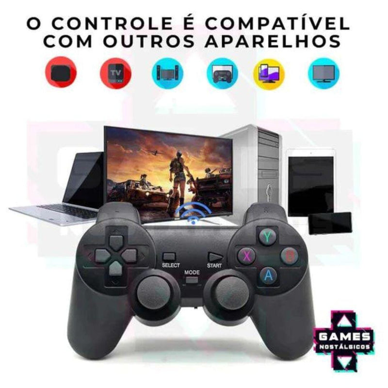 Game Stick Retrô 4K Original - 10.000 Jogos Clássicos + 2 Controles